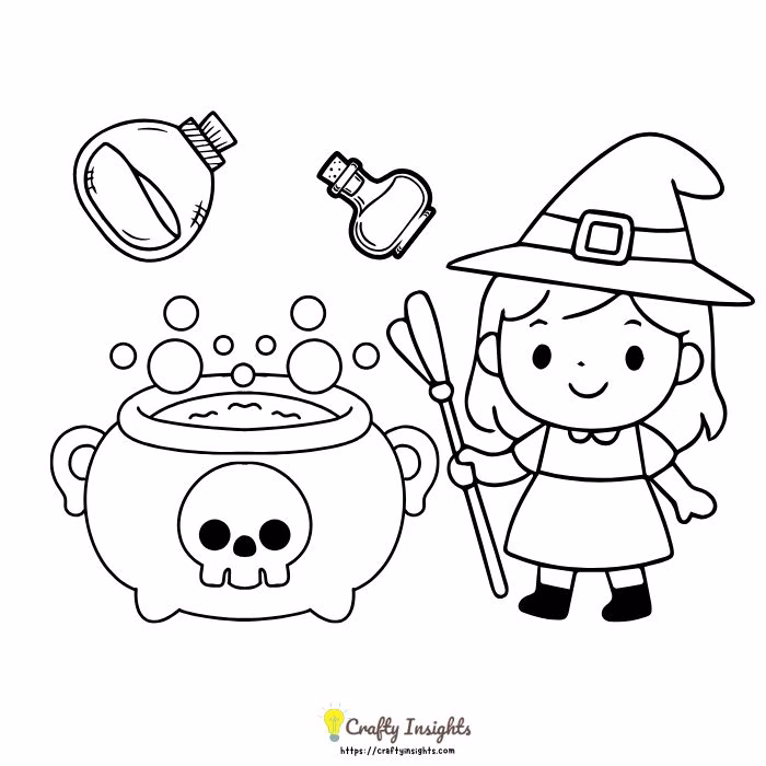 Witch Cauldron Drawing