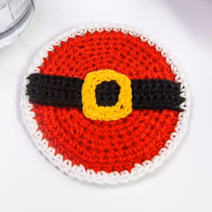 Crochet Santa Belly Belt Coaster