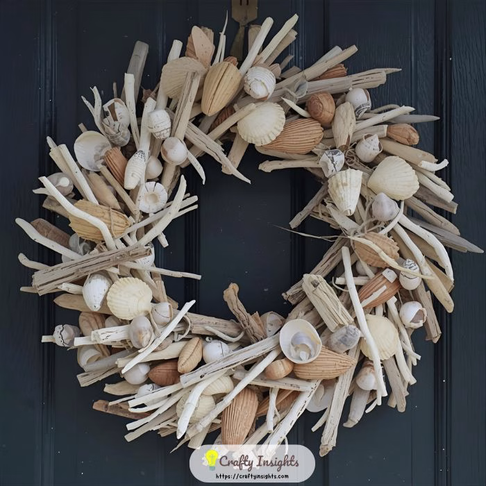 Driftwood and Shell Winter Wreath