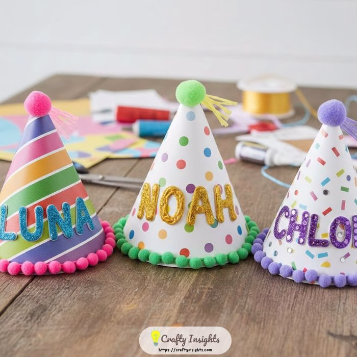 DIY Party Hats with Personalized Names