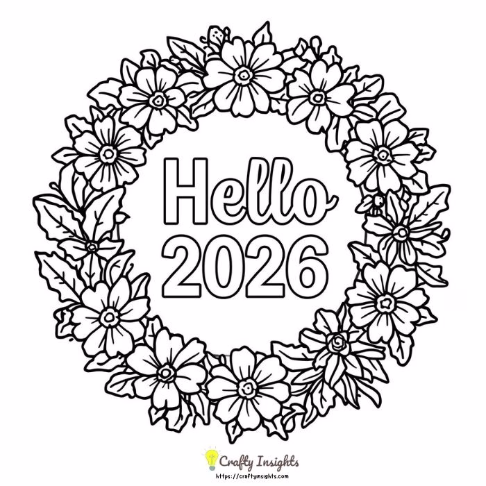Hello 2026 Floral Wreath