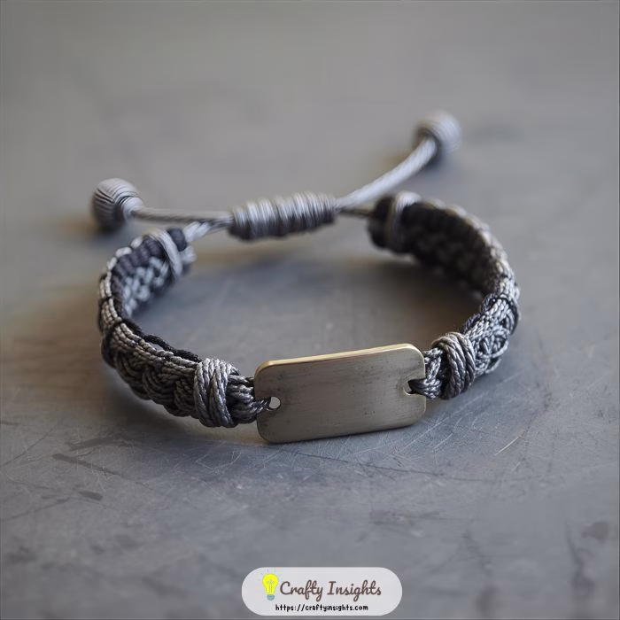 Macrame Bracelet with Metal Tag diy