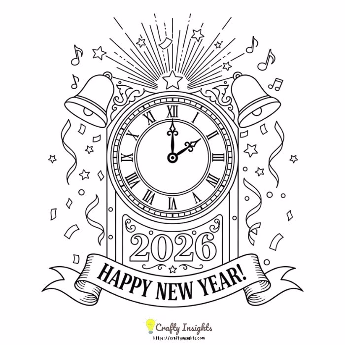 Midnight Clock Striking 12 with 2026 date