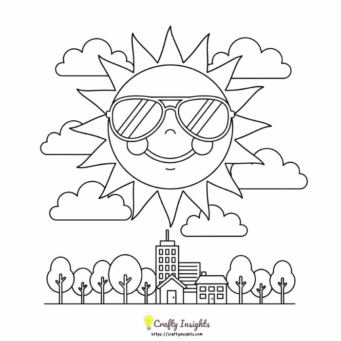 Cool Sun Wearing Sunglasses and a Smile