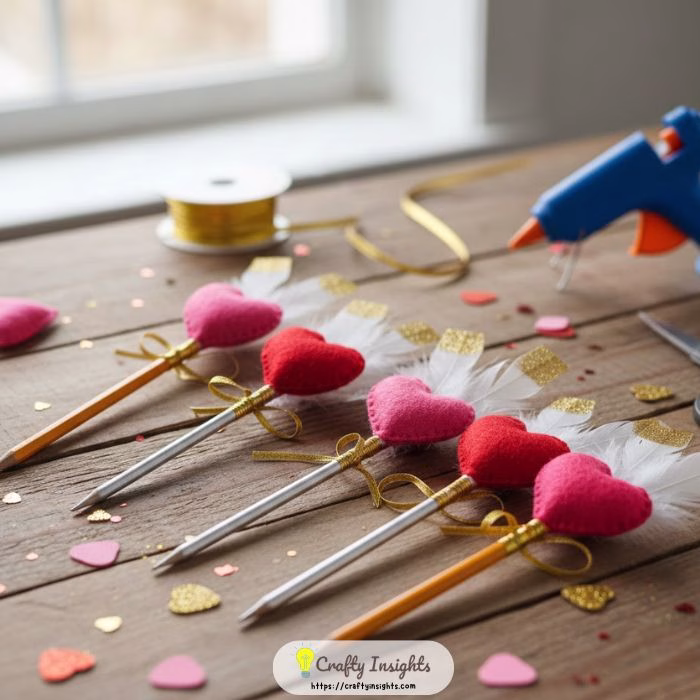 DIY Cupids Arrow Pencil Toppers for Classrooms