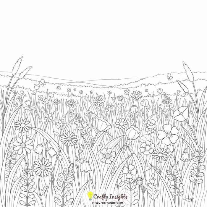 Endless Field of Wildflowers and Tall Grass