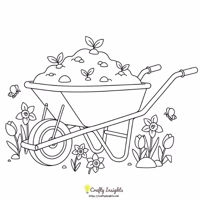 Garden Wheelbarrow Filled with Spring Soil