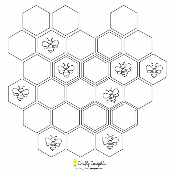 Geometric Honeycomb Pattern with Tiny Bees