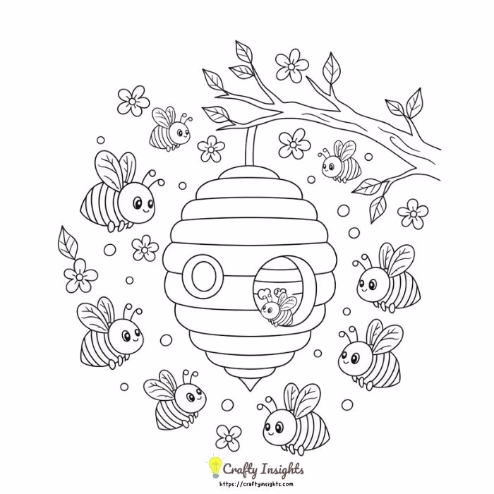 Honeybees Buzzing Around a Beehive
