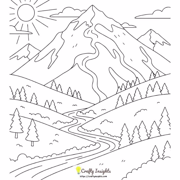 Mountain Landscape with Melting Snow and Green Valleys