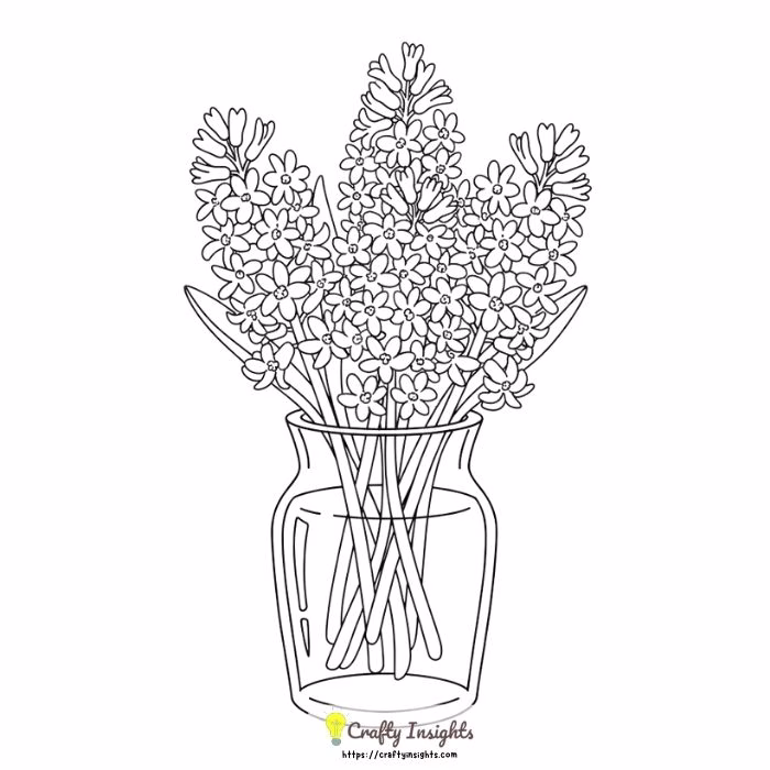 Purple Hyacinths Arranged in a Glass Vase