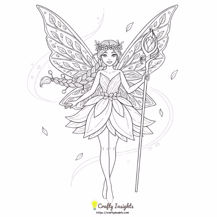 Spring Fairy with Leaf Patterned Wings