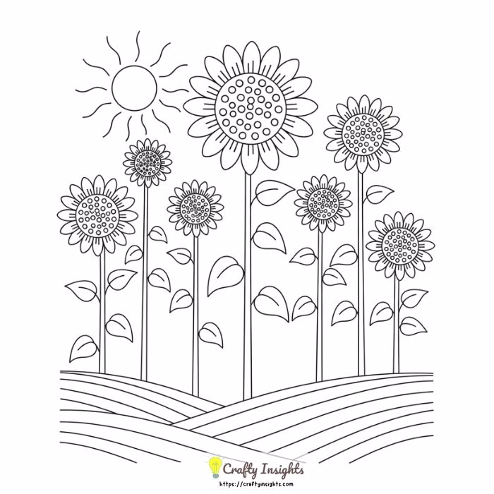 Tall Sunflowers Turning Toward the Sun