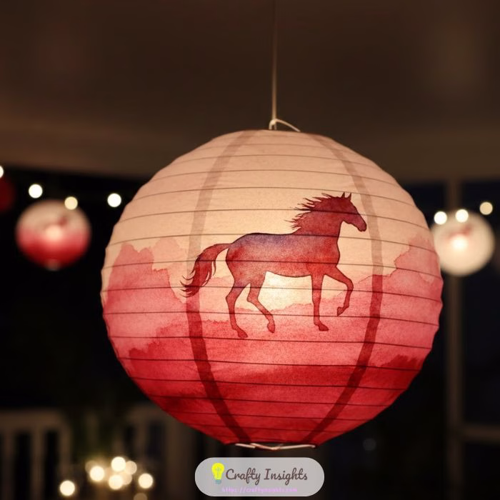 Ombre Watercolor Horse Lanterns
