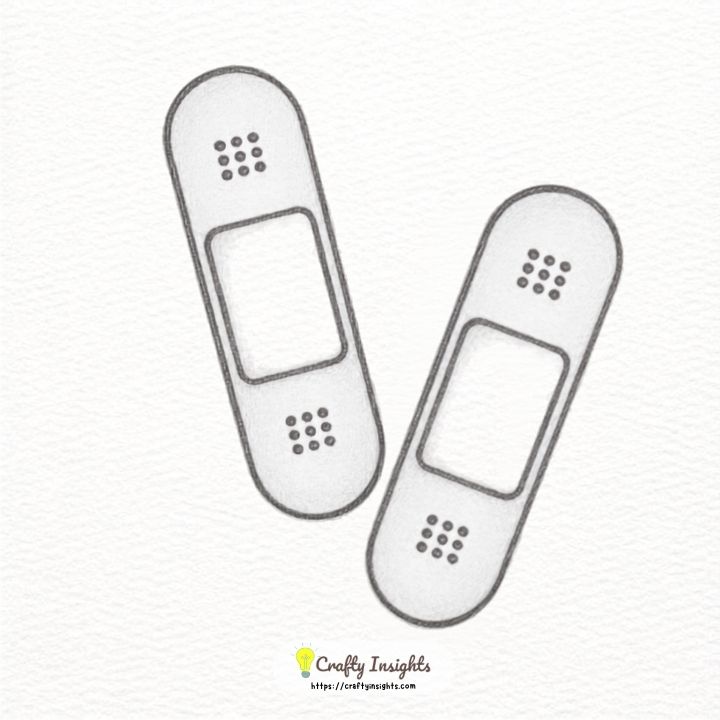 Simple Band-Aid drawing with rounded ends and a center pad